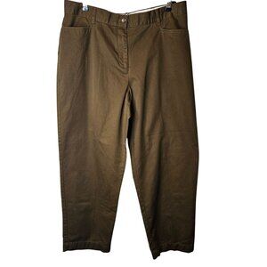 Christopher & Banks Size 12 Wrinkle Free Wide Barrel Leg Pant Brown Modern